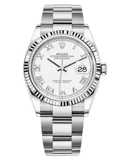 Rolex Datejust 36mm Women's Watch Model M126234-0026 - White Steel & Gold Dial