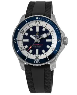 Breitling Superocean Automatic 46 - Blue Dial Black Rubber Strap Men's Watch (Model A17378E71C1S2)