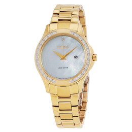 Citizen Eco-Drive Crystal Mother of Pearl Dial Ladies Watch EW2642-59D