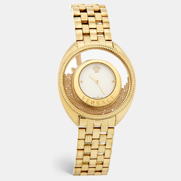 Versace White Yellow Gold Plated Stainless Steel Destiny Spirit 86Q70D002S070 Women's Wristwatch 39 mm 967523