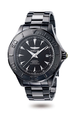 Invicta Signature Mens Watch Black Dial 7114 - Ion Plated Steel Case, Automatic Movement