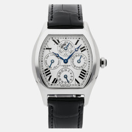 Cartier Men's Tortue W1540551 Silver Platinum Automatic Watch 34mm