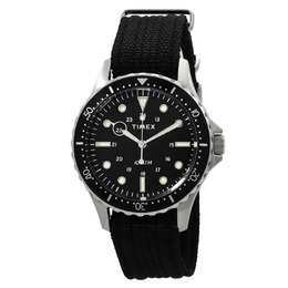 Timex Navi XL Mens Quartz Watch TW2T75600 - Black Dial, Stainless Steel Case and Strap