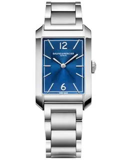 Brand New Authentic Baume & Mercier Hampton Quartz Model 10754 Blue Dial Steel Men's Watch