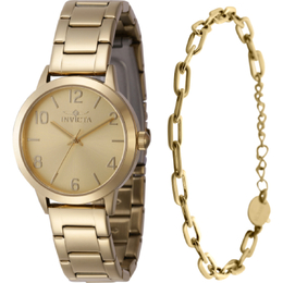 Invicta 47271 Wildflower Quartz Gold Dial Ladies Watch With Bracelet