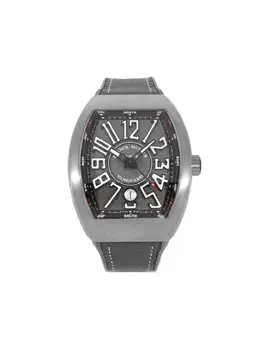 2023 Franck Muller Pre-Owned Vanguard 45mm Silver Stainless Steel Tonneau Dial with Date, Genuine Leather Strap