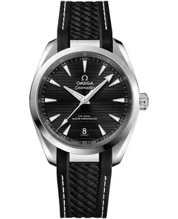 Omega Seamaster Aqua Terra 150m Master Co-Axial Chronometer 38 MM Black Dial Black Rubber Men's Watch 220.12.38.20.01.001