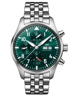 IWC Pilot's Chronograph Automatic Green Dial Steel Men's Watch IW378006
