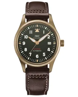IWC Pilot's Automatic Spitfire Men's Watch with Black Dial and Brown Calfskin Strap, Model IW326806