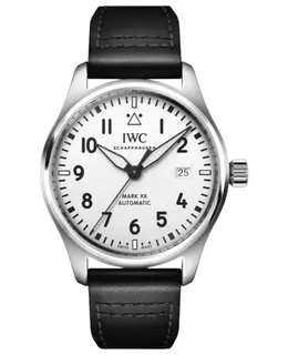 IWC Pilot's Mark XX Automatic White Dial Black Leather Strap Men's Watch Model IW328207