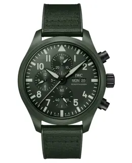 IWC Swiss Automatic Chronograph IW389106 Green Dial Rubber Strap Men's Watch