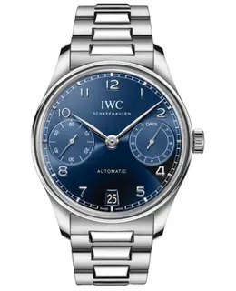 IWC Portugieser Automatic 7 Day Power Reserve Blue Dial Steel Men's Watch Model IW501704