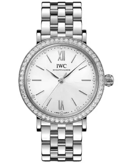 IWC Portofino Automatic Silver Dial Diamond Bezel Steel Women's Watch IW657601