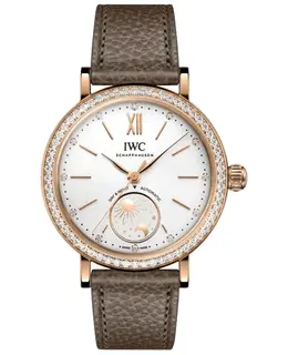 IWC Portofino Automatic Day & Night Silver Dial 18K Rose Gold Diamond Bezel Folding Clasp Women's Watch Model IW659802