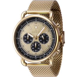 Invicta Speedway Zager Exclusive Chronograph Quartz Gold Dial Mens Watch Model 47360