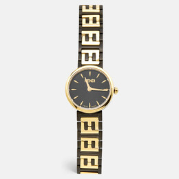 Fendi Black Two-Tone Stainless Steel Forever Fendi 103 Women's Wristwatch 19 mm 1150238