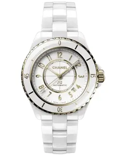 Chanel J12 Automatic White Dial 18K Yellow Gold Ceramic Women's Watch h9540