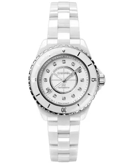 Chanel J12 Automatic White Diamond Dial Ceramic Women's Watch h9741