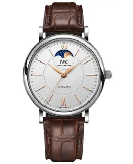 IWC Men's Portofino Watch IW459401, Silver Dial, Moon Phase Chronograph