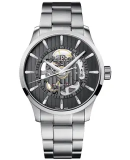 Authentic Mido Multifort Skeleton Vertigo Automatic Black Dial Steel Men's Watch Model M038.436.11.061.00
