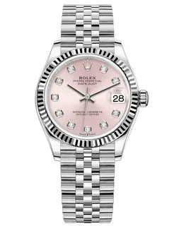 Rolex Datejust 31 Stainless Steel and White Gold Pink Diamond Dial Women's Watch m278274-0032