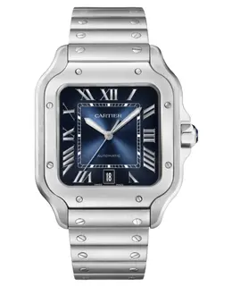 Cartier Santos De Cartier WSSA0071, Blue Dial Automatic Steel Men's Watch