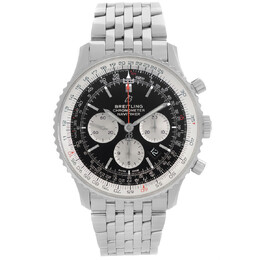Pre-owned Breitling Navitimer Chronograph Automatic Chronometer Black Dial Mens Watch AB012721-BG78-453A
