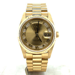 Pre-owned Rolex Day Date 18238 CRP Automatic Champagne Dial Mens Watch