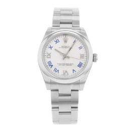 Pre-owned Rolex 177200 WBLRO Oyster Perpetual White Dial Ladies Watch