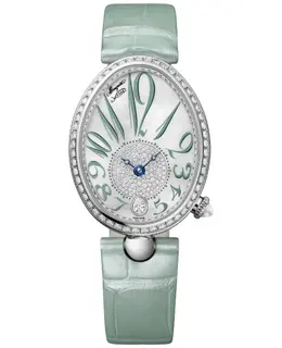 Breguet Reine de Naples Automatic Mother of Pearl Dial 18K White Gold Diamond Bezel Women's Watch 8918bb/5d/964/d0