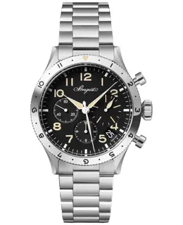Breguet Type XX Chronograph 2067st/92/sw0, Automatic Movement Steel Men's Watch with Black Dial and Flyback Function