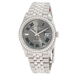 Rolex Datejust 36 Automatic Chronometer Diamond Grey Dial Watch Model: 126284GYRJ