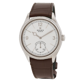 Rolex 1908 Mens Automatic Watch White Dial Caliber 7140 Movement