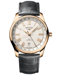 Longines Master Collection Automatic 40mm GMT Silver Dial Grey Leather Strap Men's Watch l2.844.8.71.2