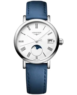 Longines Elegant Collection Automatic Quartz White Dial Blue Leather Strap Women's Watch l4.330.4.11.2