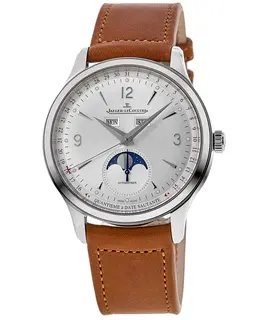 Jaeger LeCoultre Master Control Calendar Silver Dial Tan Leather Strap Men's Watch 4148420 q4148420