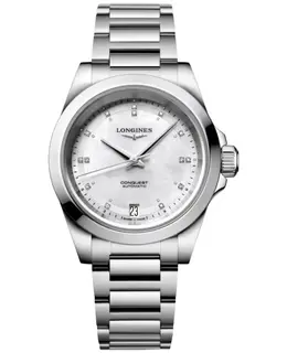 L3.430.4.87.6 Longines Conquest Automatic Mother of Pearl Diamond Dial Steel Women's Watch