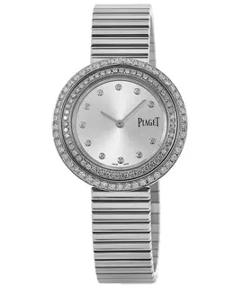 Piaget Possession Custom Double Row Diamond Bezel Steel Watch Model G0A48390-CD2