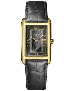 Longines DolceVita Quartz Grey Dial 18K Yellow Gold Leather Strap Women's Watch l5.512.6.75.2