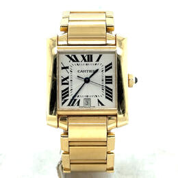 Pre-owned Cartier Tank Francaise Men's Watch w Automatic Silver Dial