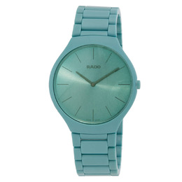 Rado True Thinline Quartz Green Dial Mens Watch R27096662