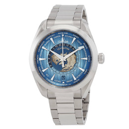 Omega Seamaster World Time GMT Automatic Chronometer Summer Blue Dial Mens Watch 220.10.43.22.03.002
