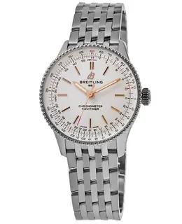 Breitling Navitimer Automatic 36 Silver Dial Stainless Steel Women's Watch, Model a17327211g1a1