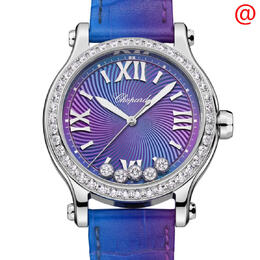 Chopard Happy Sport Automatic Chronometer Diamond Purple Dial Ladies Watch 278608 3006