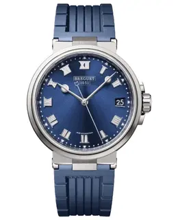 Breguet Marine Automatic Blue Dial Rubber Strap Men's Watch Model 5517TI/Y1/5ZU