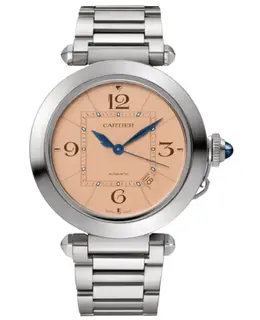 Authentic Cartier Pasha De Cartier WSPA0040 Automatic Salmon Dial Steel Unisex Watch