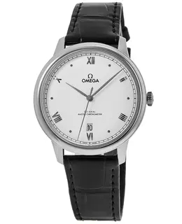 Omega De Ville Prestige Co-Axial Master Chronometer 40mm Automatic Silver Dial Black Leather Strap Men's Watch Model: 434.13.40.20.02.001