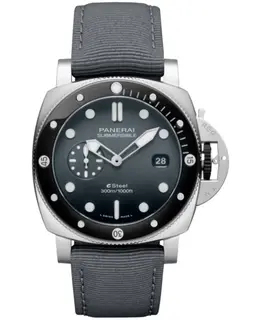 Panerai Submersible Quaranta Quattro Goldtech Grigio Roccia Automatic Grey Dial Synthetic Strap Men's Watch pam01288