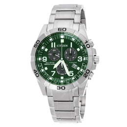 Citizen Brycen Chronograph Eco-Drive Green Dial Mens Watch BL5550-50X