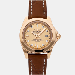 Breitling Champagne 18k Rose Gold Galactic H7133012/H550 Women's Wristwatch, 32mm Diameter, Caseback Code:978352